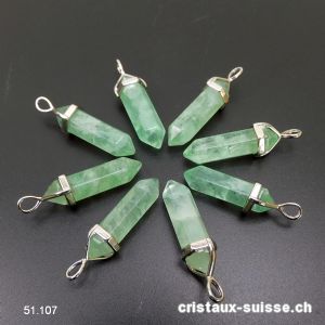 Pendentif Fluorite verte 3 cm. OFFRE SPECIALE