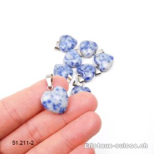 Pendentif Sodalite coeur 1,6 cm, boucle métal