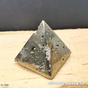 Pyramide Pyrite du Pérou, base 6,3 cm x H. 6 cm. Pièce unique 407 grammes