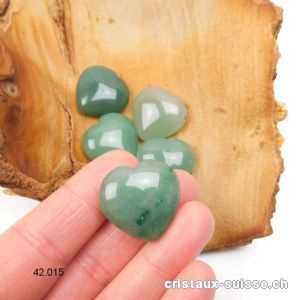 Coeur Aventurine verte 2,5 x 2,5 x 0,7 cm