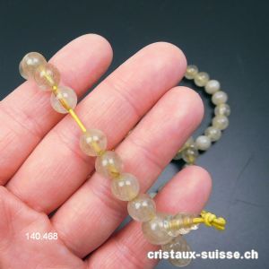 Bracelet Rutile Quartz 8 mm / 17 cm. OFFRE SPECIALE