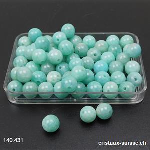 Amazonite, boule percée 6,5 - 7 mm. Jolie qualité