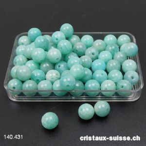 Amazonite, boule percée 6,5 - 7 mm. Jolie qualité