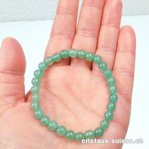 Bracelet Aventurine verte 6,5 mm/18,5 - 19 cm. Taille ML