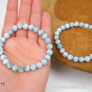 Bracelet Larimar bleu-vert 7 mm / 18,5 cm. Offre Spéciale