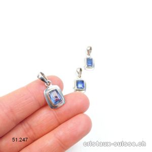 Pendentif Cyanite bleue 1,5 cm en argent 925