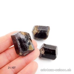 Tourmaline brune - Dravite, biterminée brute 2,7 - 3 cm / 24 à 27 grammes