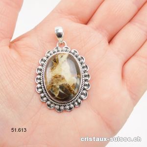 Pendentif Septarie en argent 925. Pièce unique