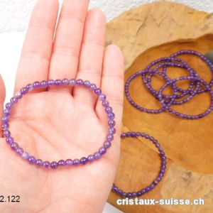 Bracelet Améthyste 4,5 mm / 19 cm. Taille L