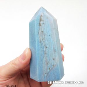 Quartz bleu avec Troïlite, Obélisque 8,8 cm. Pièce unique 184 grammes