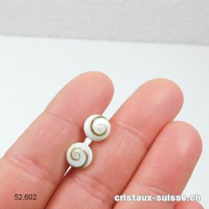 Clous d'oreilles Oeil de Sainte Lucie 8 mm, argent 925