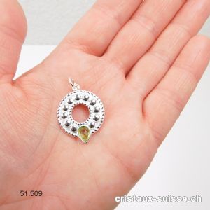 Pendentif Péridot - Olivine facetté en argent 925