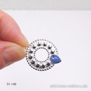 Pendentif Cyanite bleue en argent 925. Pièce unique