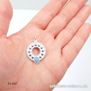 Pendentif Aigue-Marine en argent 925