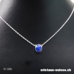 Pendentif Lapis-lazuli avec chaîne en argent 925. Réglable 41 - 44 cm