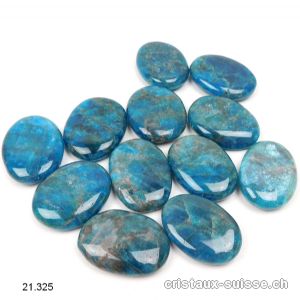 Apatite bleue plate 3,5 à 4 cm / 16 - 20 grammes