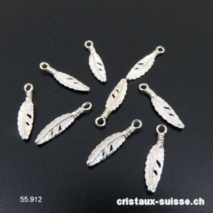 Charm Plume plate en argent 925, 18 mm