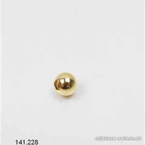 Perle 6 mm / trou 2,4 mm, argent 925 plaqué or