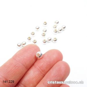 Perle 6 mm / trou 2,4 mm, argent 925