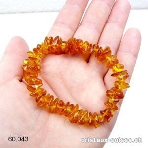 Bracelet Ambre de la Baltique 8 - 12 mm, élastique 18 - 19 cm. Taille M