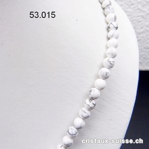 Collier Magnésite - Howlite blanche 6 mm / 45 cm