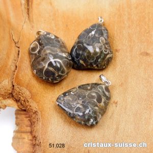 Pendentif Agate Turitelle 2,5 à 3 cm avec boucle argent 925