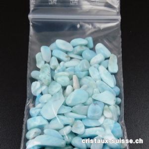 15 grammes Larimar, Granulés XS env.  2 à 10 mm. Offre Spéciale