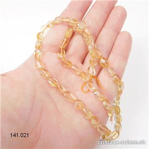 Rang Citrine claire, perles plates 5 à 7 mm / 40,5 cm