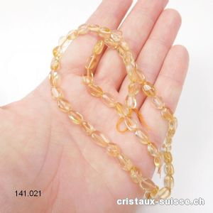 Rang Citrine claire, perles plates 5 à 7 mm / 40,5 cm