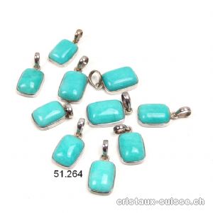 Pendentif Amazonite du Pérou 2,2 x 1,5 cm, en argent 925. OFFRE SPECIALE