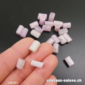 Kunzite rose - beige, tube percé 7 - 10 x 5 - 7 mm. Offre Spéciale