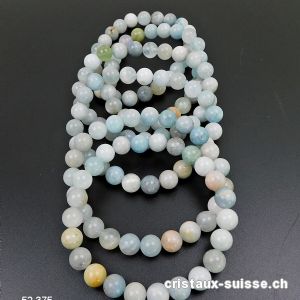 Bracelet Aigue-Marine - Béryl mixte 8 - 8,5 mm / 18,5 - 19 cm. Offre Spéciale