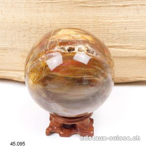 Boule Bois fossilisé cristallisé 8,5 - 9 cm. Pièce unique 915 Grammes