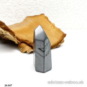 Hématite pointe polie satiné 5,1 cm. Pièce unique 88 grammes