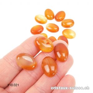 Cornaline moyen - clair, Cabochon 17,5 - 18 x 12,5 - 13 mm, non percé