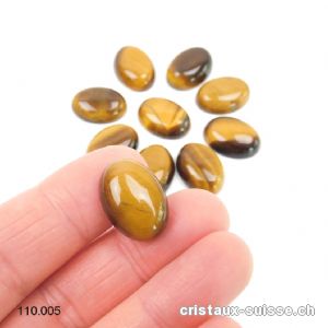 Oeil de Tigre Cabochon 17,5 - 18 x 12,5 - 13 mm, non percé