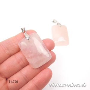 Pendentif Quartz rose Cabochon avec clip en métal amovible