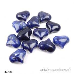 Coeur Sodalite 2,5 x 1,5 - 2 cm, foncée et bombé