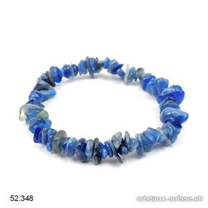 Bracelet Cyanite - Disthène bleu, élastique 18,5 - 19 cm. Taille M - L 