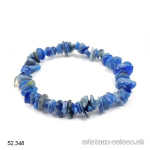 Bracelet Cyanite - Disthène bleu, élastique 18,5 - 19 cm. Taille M - L 