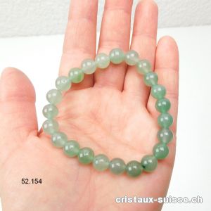 Bracelet Aventurine verte claire 8 - 9 mm / 17,5 - 18 cm