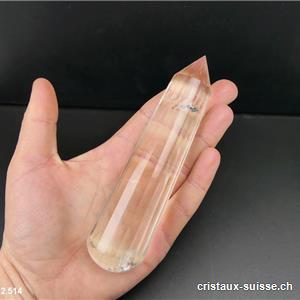 Wand Cristal de Roche 12 faces, long. 13 x épais. 3,2 cm. Pièce unique