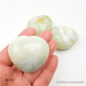 Coeur Jade Serpentine claire 4,5 x 4 x 2,2 cm, bombé