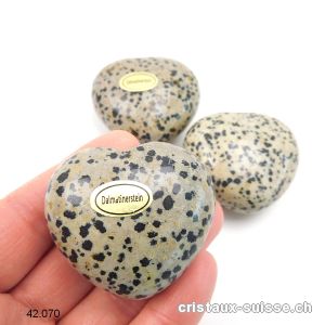 Coeur Jaspe Dalmatien 4,5 x 4 x 2,3 cm, bombé