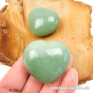 Coeur Aventurine verte 4,5 x 4 x 2,3 cm, bombé