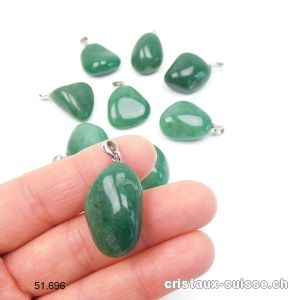 Pendentif Aventurine verte 2 - 2,5 cm avec boucle argent 925