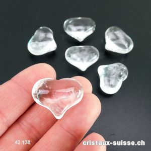 Coeur Cristal de Roche 2,5 x 2 cm