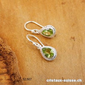 Boucles d'oreilles Péridot facetté en argent 925