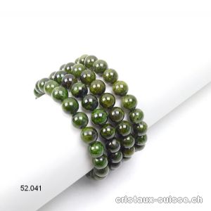 Bracelet Chromdiopside verte 7 mm, élastique 18 cm