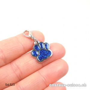 Charm Patte d'animal BLEU 1,6 cm, en métal avec fermoir